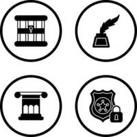 Jail and Inkwell Icon vector