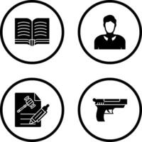 Book and Judge Icon vector