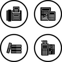 Fax and calculating Icon vector