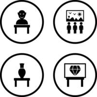 Human Sculpture and Viewing Icon vector