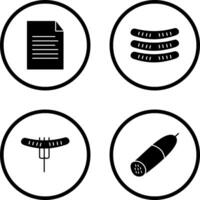 Sheet and Sausages Icon vector