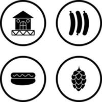 House and Hot Sausage Icon vector