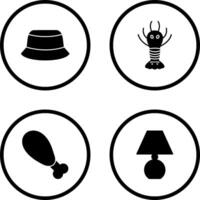 Men Hat and Lobster Icon vector