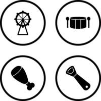 Ferris Wheel and Drum Icon vector