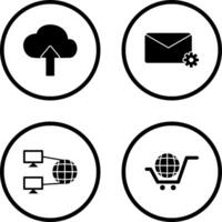 Upload to Cloud and Message Settings Icon vector