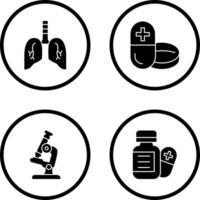 pulmón y medicina icono vector