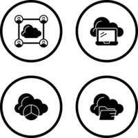 Network and Laptop Icon vector