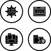 Virus and Error Code Icon vector