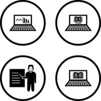 Online Stats and Online Study Icon vector