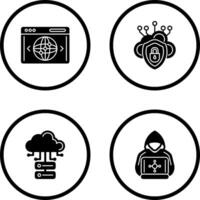 Cloud Security and Website Icon vector