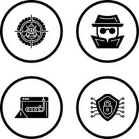 Bug Target and Hacker Icon vector