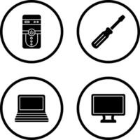 Cpu and Screw driver Icon vector