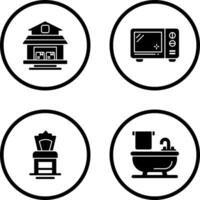 Warehouse and Microwave Icon vector