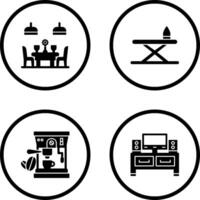 Iron Board and Table Icon vector