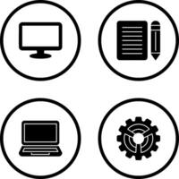 Monitor and Note Icon vector