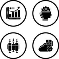 Growth Chart and Machine Learning Icon vector