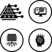 Pyramid Graph and Search Icon vector