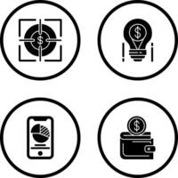 Target and Light Bulb Icon vector