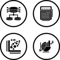 estructurado datos y calculadora icono vector