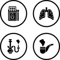 Match Box and Lungs Icon vector