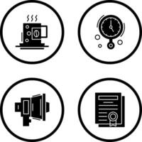 Coffee Cup and Wall Clock Icon vector