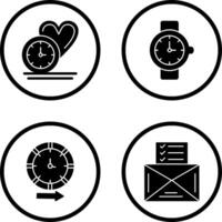 amor y muñeca reloj icono vector