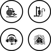 Wheel Chair and Intravenous Icon vector