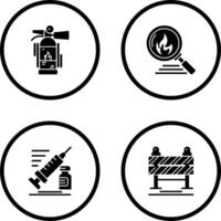 Fire Extinguisher and Disaster Icon vector