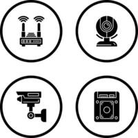 Router and Web Cam Icon vector