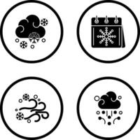 Snowy and Calender Icon vector