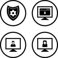 seguridad ajustes y descargar página web icono vector