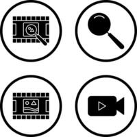 find pictures and magnifier Icon vector