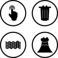 danger of hand press and garbage Icon vector