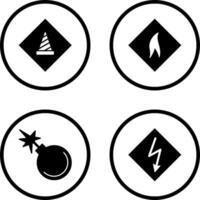 under construction and flammable material Icon vector