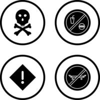 death sign and no foods or drink Icon vector