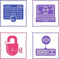 Hacking and Laptop Icon vector