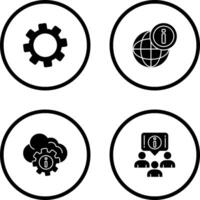 cogwheel and world Icon vector