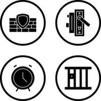 Firewall and Door Handle Icon vector