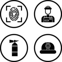 Fingerprint and Riot Police Icon vector