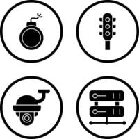 Traffic Signal and Block Icon vector