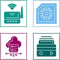 Wifi Router and Chip Icon vector