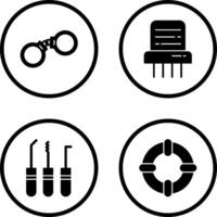 Handcuffs and Paper Shredder Icon vector