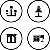 Lamp and Coffee Table Icon vector