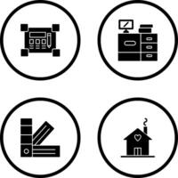 Blueprint and Desk Icon vector