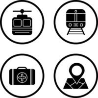 cable coche y tren icono vector