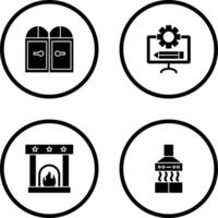 Door and Blueprint Icon vector