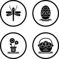 Dragonfly and Easter Icon vector