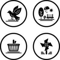 Parking and Bird Icon vector