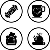 Skateboard and Mug Icon vector