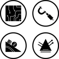 Electrical circuit and Micrometer Icon vector